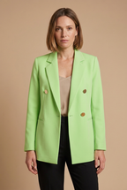 Céleste green blazer worn by a model