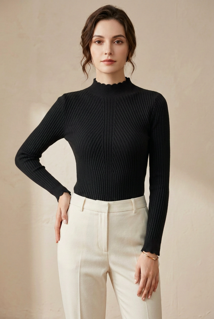 Camisola preta em modelo