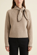 Éclat Bow-Neck Sweater in beige