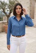 Blue blouse front view