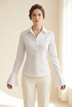 Silhouette blouse in white, front view