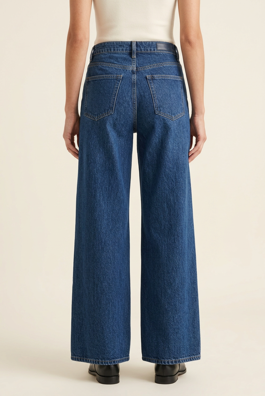 Azure Wide-Leg Jeans, back view